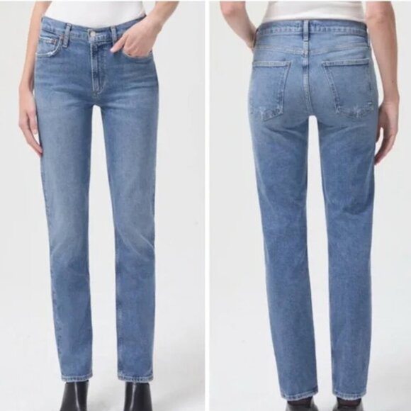 Agolde Lyle Jeans Blue NWT - Picture 1 of 8